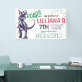 Dinosaur T-Rex Girls Birthday Party Welcome Spandoek (Beurs)