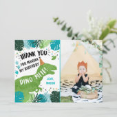 Dinosaur T-Rex Green Boy Verjaardag Bedankt Card Kaart (Staand voorkant)