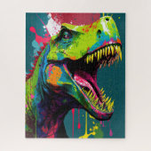 Dinosaur T Rex Green Jurassic Legpuzzel (Verticaal)