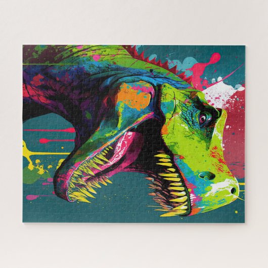 Dinosaur T Rex Green Jurassic Legpuzzel (Horizontaal)