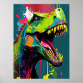 Dinosaur T Rex Green Jurassic Poster (Voorkant)
