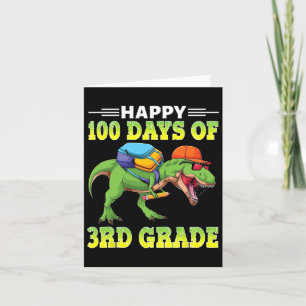 Dinosaur T Rex Happy 100 dagen van 3e Graad 100e D Kaart