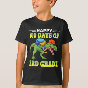 Dinosaur T Rex Happy 100 dagen van 3e Graad 100e D T-shirt