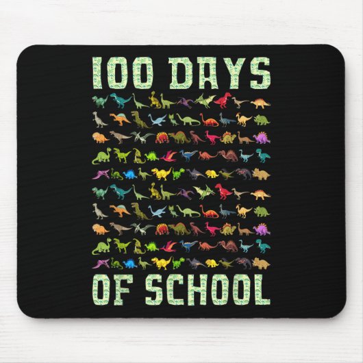 Dinosaur T Rex Happy 100th Day of School Gifts 100 Muismat (Voorkant)