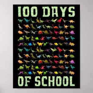Dinosaur T Rex Happy 100th Day of School Gifts 100 Poster