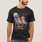 Dinosaur T Rex Happy Hallothanksmas T-shirt (Voorkant)