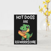 Dinosaur T Rex Hot Dog Shirt Funny Hot Dogs Are Ra Kaart (Gele Bloem)