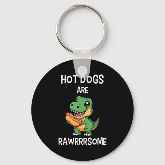 Dinosaur T Rex Hot Dog Shirt Funny Hot Dogs Are Ra Sleutelhanger (Voorkant)