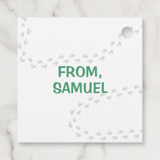 Dinosaur T-Rex in Party Pet Birthday Party Bedankjes Labels (Achterkant)