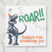 Dinosaur T-Rex in Party Pet Birthday Party Bedankjes Labels (Voorkant)