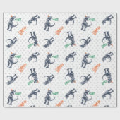 Dinosaur T-Rex in Party Pet Birthday Party Cadeaupapier (Vlak)