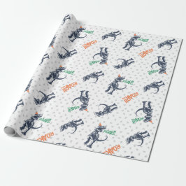 Dinosaur T-Rex in Party Pet Birthday Party Cadeaupapier