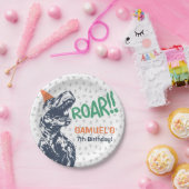 Dinosaur T-Rex in Party Pet Birthday Party Papieren Bordje (Feest)