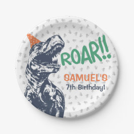 Dinosaur T-Rex in Party Pet Birthday Party Papieren Bordje