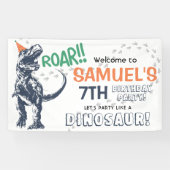 Dinosaur T-Rex in Party Pet Birthday Party Spandoek (Horizontaal)