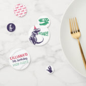 Dinosaur T-Rex in Party Pet Pink & Paarse Birthday Confetti (Groep)