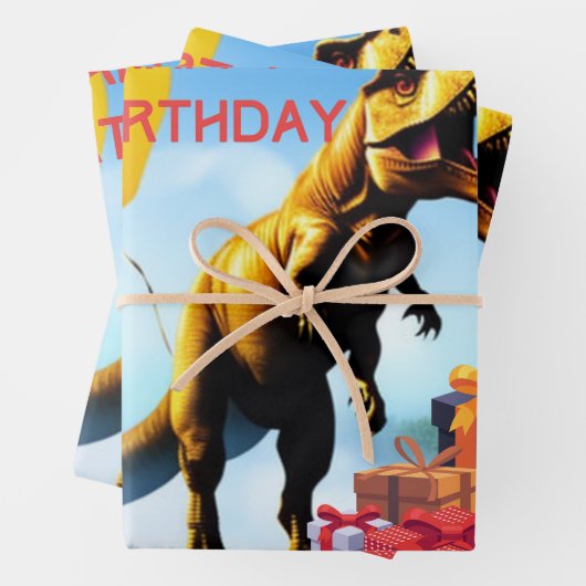 Dinosaur T-Rex Inpakpapier Vel (In situ)