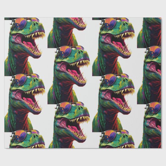 Dinosaur T Rex Jurassic Cool Cadeaupapier (Vlak)