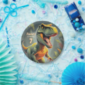 Dinosaur T Rex Jurassic Kind Verjaardagspapier Bor Papieren Bordje (Feest)