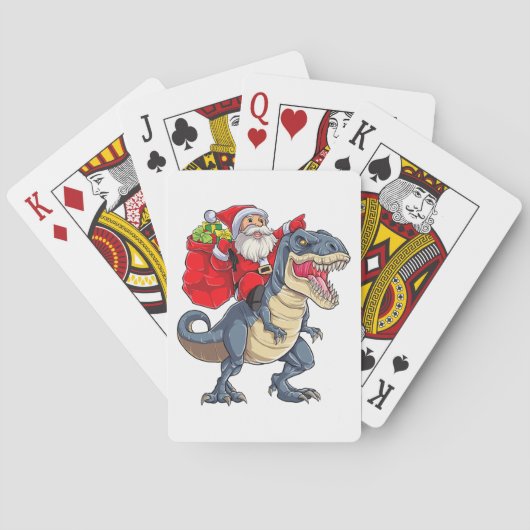 Dinosaur T rex Kerstkerstkerstkerstkerstkerstkerst Pokerkaarten (Achterkant)
