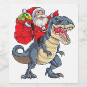 Dinosaur T rex Kerstkerstkerstkerstkerstkerstkerst Wijn Etiket (Enkel label)