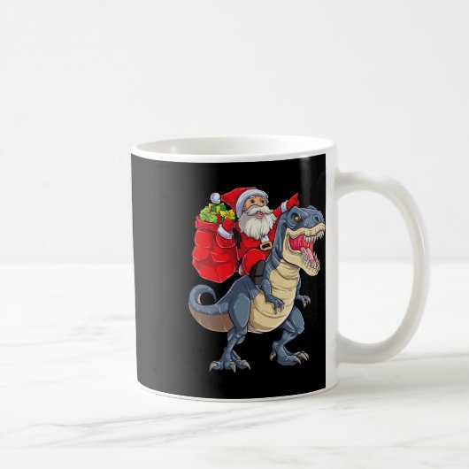 Dinosaur T Rex Kerstman Jongens Mannen Meisjes Xma Koffiemok (Rechts)