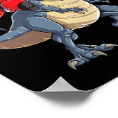 Dinosaur T Rex Kerstman Jongens Mannen Meisjes Xma Poster (Hoek)