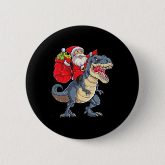 Dinosaur T Rex Kerstman Jongens Mannen Meisjes Xma Ronde Button 5,7 Cm