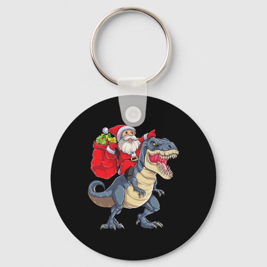 Dinosaur T Rex Kerstman Jongens Mannen Meisjes Xma Sleutelhanger (Voorkant)