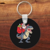 Dinosaur T Rex Kerstman Jongens Mannen Meisjes Xma Sleutelhanger (Voorkant)