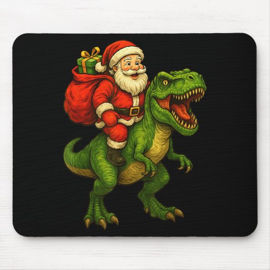 Dinosaur T Rex Kerstman Kerstmis Dinosaur Xmas Jon Muismat (Voorkant)