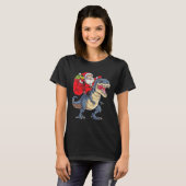 Dinosaur T Rex Kerstman Sinterklaas Jongens Mannen T-shirt (Voorkant volledig)