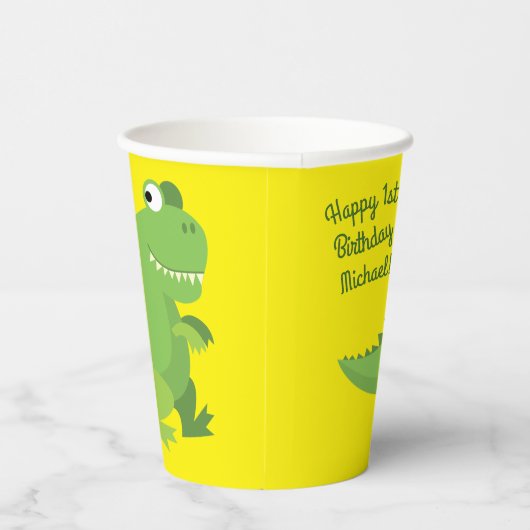 Dinosaur T-Rex Kids Verjaardagsfeest Papieren Bekers (Rechts)