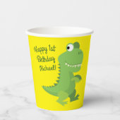 Dinosaur T-Rex Kids Verjaardagsfeest Papieren Bekers (Voorkant)