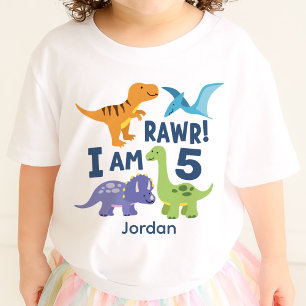 Dinosaur T-Rex Kind 5e verjaardag RAWR gepersonali