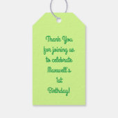 Dinosaur T-rex Kinder 1ste verjaardag van de Dino- Cadeaulabel (Achterkant)