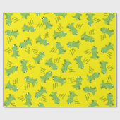 Dinosaur T-rex Kinder 1ste verjaardag van de Dino- Cadeaupapier (Vlak)