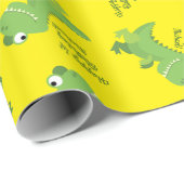 Dinosaur T-rex Kinder 1ste verjaardag van de Dino- Cadeaupapier (Rol Hoek)