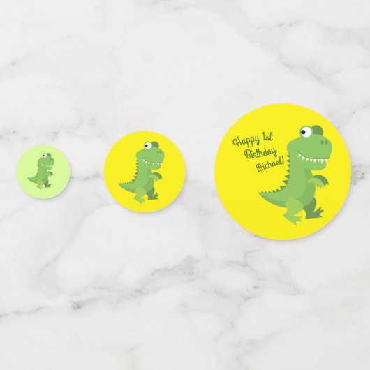 Dinosaur T-rex Kinder 1ste verjaardag van de Dino- Confetti (Voorkanten)