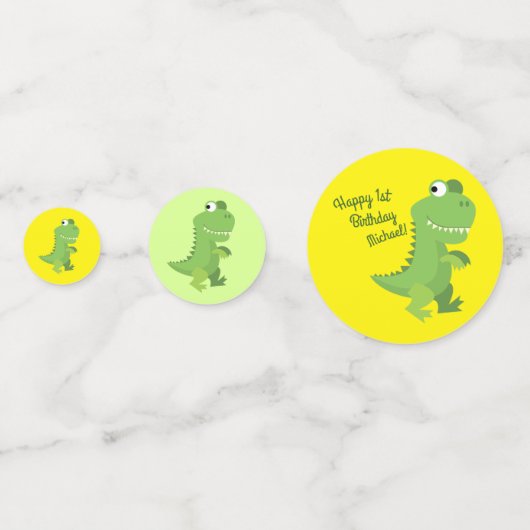 Dinosaur T-rex Kinder 1ste verjaardag van de Dino- Confetti (Achterkanten)