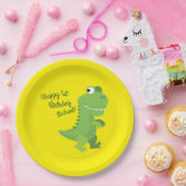 Dinosaur T-rex Kinder 1ste verjaardag van de Dino- Papieren Bordje (Feest)