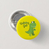 Dinosaur T-rex Kinder 1ste verjaardag van de Dino- Ronde Button 3,2 Cm (Voorkant /achterkant)