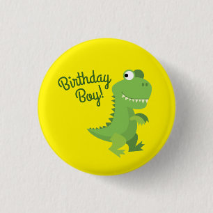 Dinosaur T-rex Kinder 1ste verjaardag van de Dino- Ronde Button 3,2 Cm
