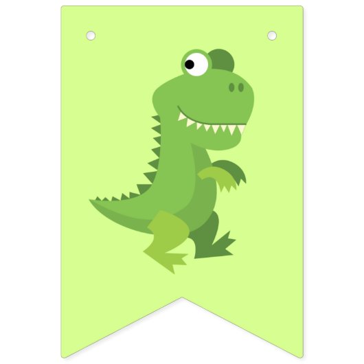 Dinosaur T-rex Kinder 1ste verjaardag van de Dino- Vlaggetjes (Eerste vlag)