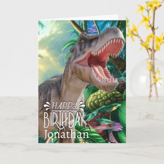 Dinosaur T Rex Kinder Jurassic World Kaart (Gele Bloem)