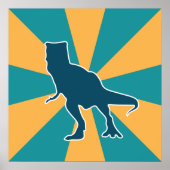 Dinosaur T-rex kleurrijke cartoon Poster (Voorkant)