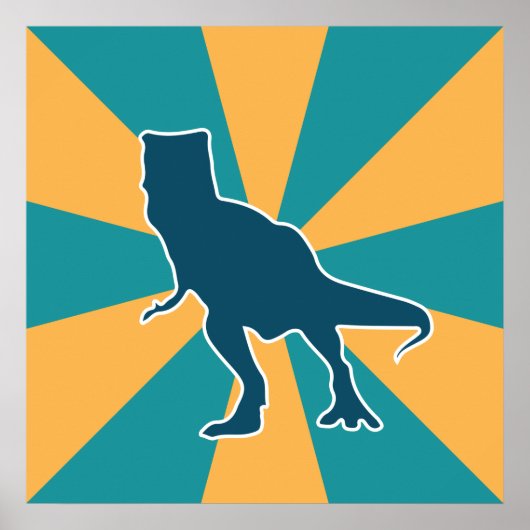 Dinosaur T-rex kleurrijke cartoon Poster (Voorkant)