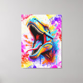 Dinosaur T-Rex - Kleurrijke Dinosaur Trex Canvas Afdruk (Voorkant)