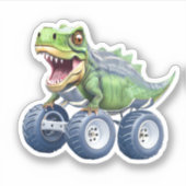 Dinosaur t-Rex monstertruck Sticker (Voorkant)