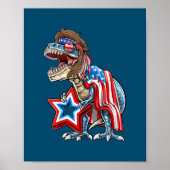 Dinosaur t rex Mullet 4 juli Amerikaans Poster (Voorkant)